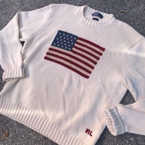 Vintage 90s Polo Ralph Lauren Flag Sweater